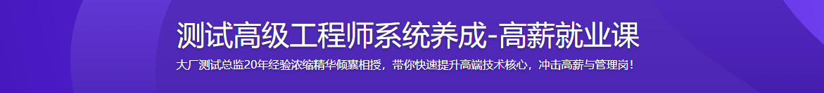 测试高级工程师系统养成-高薪就业课（高清完结）