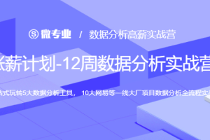 网易-涨薪计划12周数据分析实战营2022最新