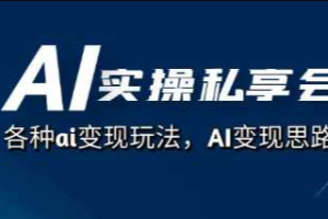 AI实操私享会，各种ai变现玩法，AI变现思路67节视频课程