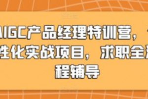 AIGC产品经理特训营，个性化实战项目，求职全流程辅导