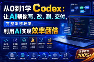 从0到1学Codex让AI帮你写、改、测、交付，完整系统教学，利用AI实现效率翻倍